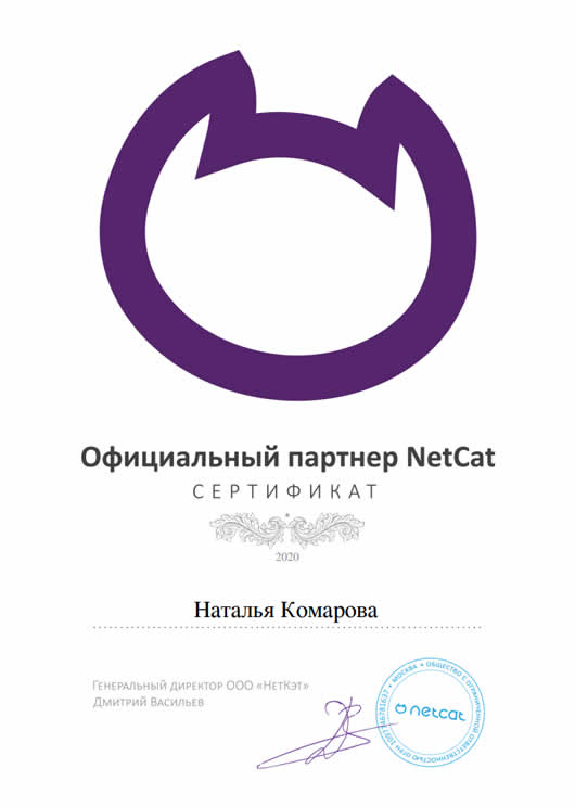 Сертификат партнера НетКэт